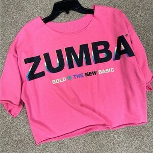 Zumba Fitness Hot Pink Logo Crop Tee